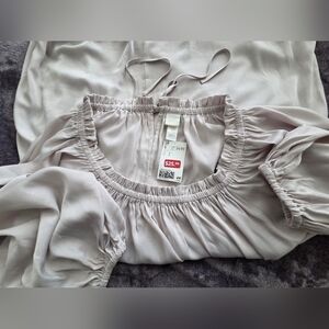 H&M Mauve Elastic Waist Blouse